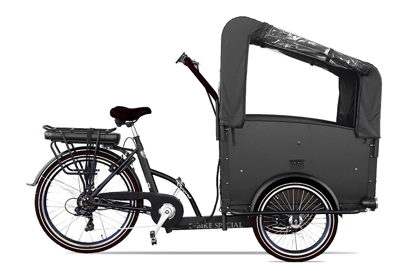 troy ebike bakfiets zwart
